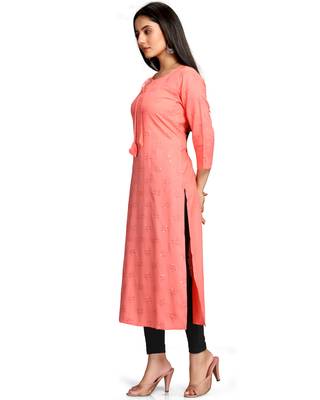 Pink embroidered rayon ethnic-kurtis 3