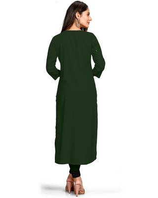 Green embroidered rayon ethnic-kurtis 2