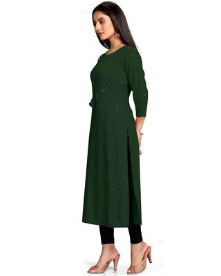 Green embroidered rayon ethnic-kurtis 3