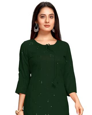 Green embroidered rayon ethnic-kurtis 5