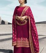 Pink Satin Georgette Semi Stitched Salwar Suit With Dupatta