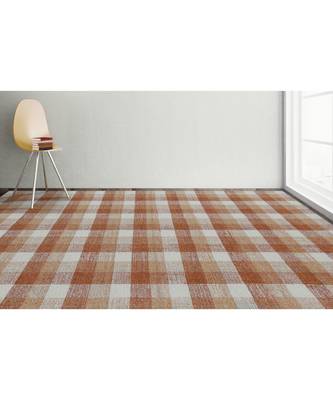 Orange Hand Tufted Modern Area Rug 3.6X5.6 feet 1