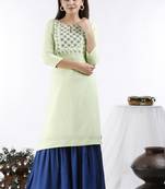 Women Printed Rayon Flex Straight Kurti