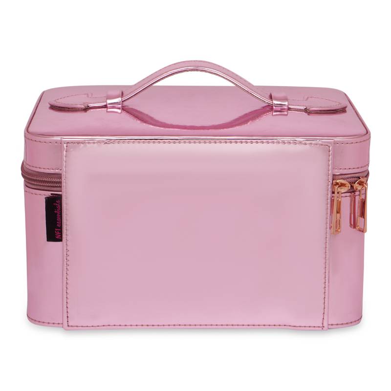 NFI essentials Makeup Bag Set of 2 Cosmetic Box Jewellery Bridal Box Make up Box Set Trousseau Box Vanity (Light Pink)
