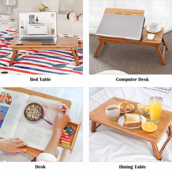NFI essentials Multipurpose Foldable Wooden Laptop Table, Bed Tray, Study Table, Drawing Activity 2