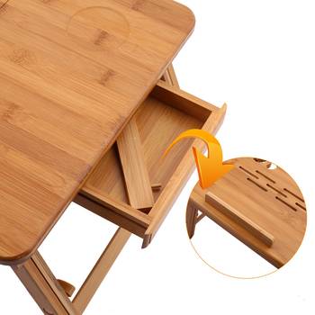 NFI essentials Multipurpose Foldable Wooden Laptop Table, Bed Tray, Study Table, Drawing Activity 4