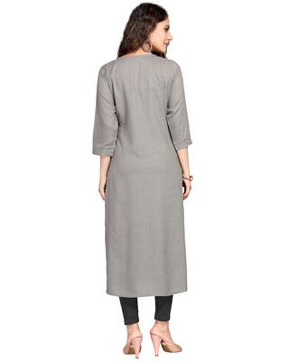 Grey embroidered rayon ethnic-kurtis 2