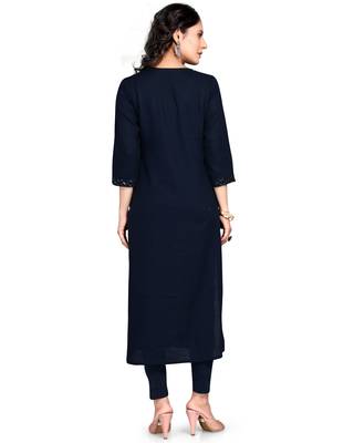 Blue embroidered rayon ethnic-kurtis 2