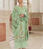 Green embroidered cotton salwar