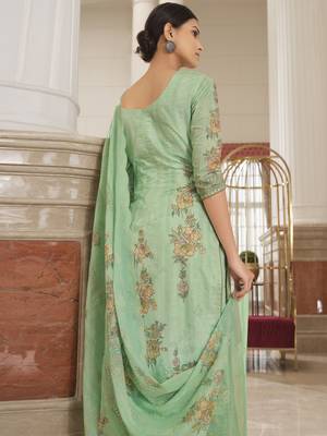 Green embroidered cotton salwar 2