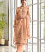 Peach embroidered cotton salwar