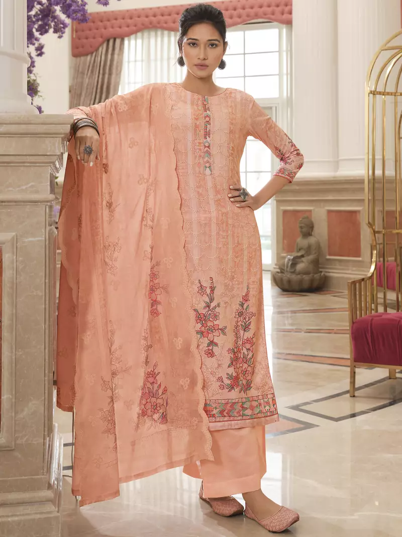Pink embroidered cotton salwar