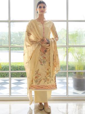 Yellow embroidered cotton salwar 1