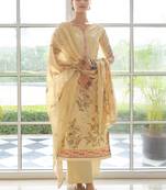 Yellow embroidered cotton salwar