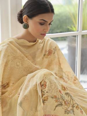 Yellow embroidered cotton salwar 3
