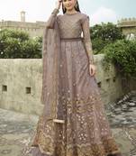 Pink embroidered net salwar