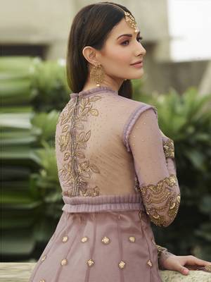 Pink embroidered net salwar 2