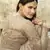 Beige embroidered net salwar