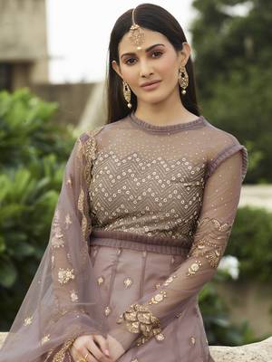 Pink embroidered net salwar 3