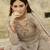 Beige embroidered net salwar