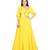 yellow muslin silk short sleeves solid womens gown