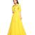yellow muslin silk short sleeves solid womens gown