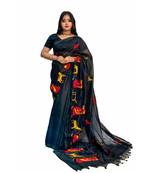 Handloom shokuntala cotton silk saree with blouse piece