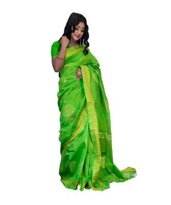 Handloom chakra cotton silk saree with blouse piece 1