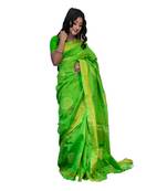 Handloom chakra cotton silk saree with blouse piece
