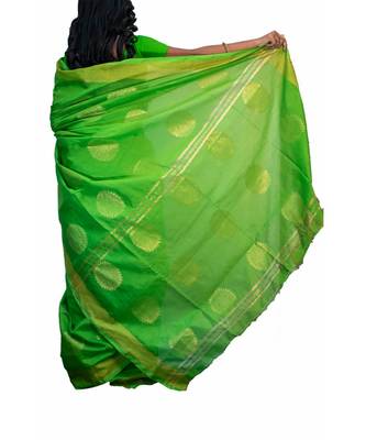 Handloom chakra cotton silk saree with blouse piece 2