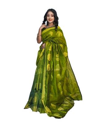 Handloom chakra cotton silk saree with blouse piece 1