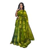 Handloom chakra cotton silk saree with blouse piece