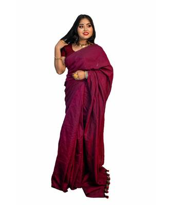 Handloom stylish cotton silk saree with blouse piece 1