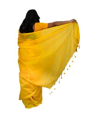 Handloom stylish cotton silk saree with blouse piece 2