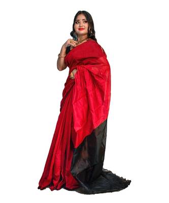 Handloom stylish cotton silk saree with blouse piece 1