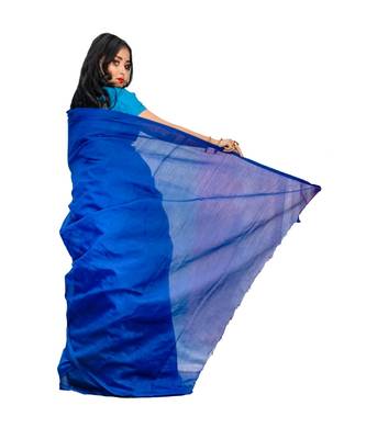 Handloom stylish cotton silk saree with blouse piece 2