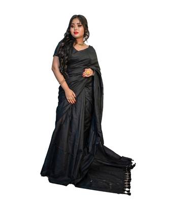 Handloom stylish cotton silk saree with blouse piece 1