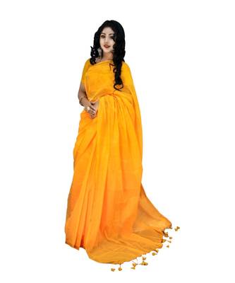 Handloom stylish cotton silk saree with blouse piece 1