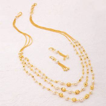 Gold pearl necklace-sets 1