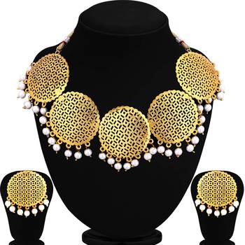 Gold pearl necklace-sets 2