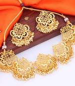 Gold pearl necklace sets