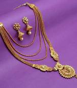 Gold pearl necklace-sets