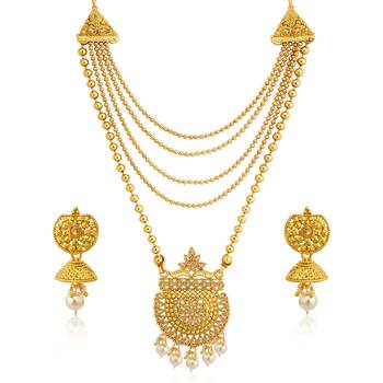 Gold pearl necklace sets 2