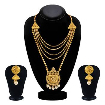 Gold pearl necklace sets 3