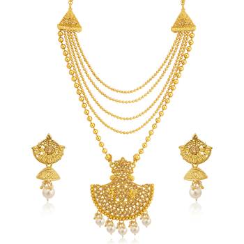 Gold pearl necklace sets 2