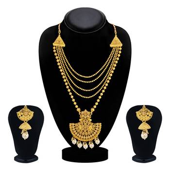 Gold pearl necklace sets 3