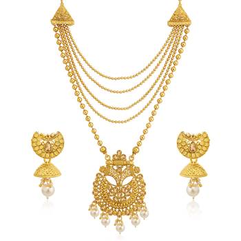 Gold pearl necklace sets 2