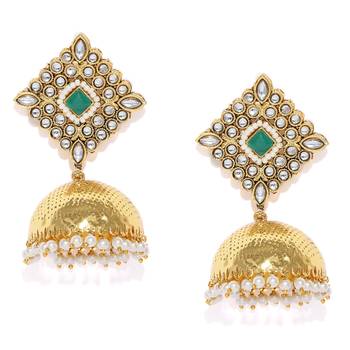 Green pearl earrings 1