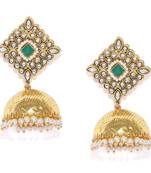 Green pearl earrings