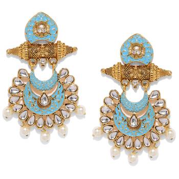 Blue pearl earrings 1